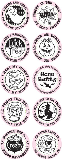 Witch Way to the Treats Centers & Borders Round 1-3/16”