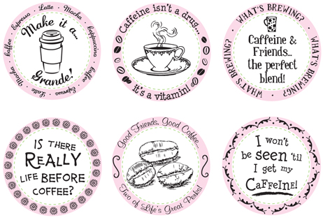 Just A Little Caffeine Borders & Centers Set 2"