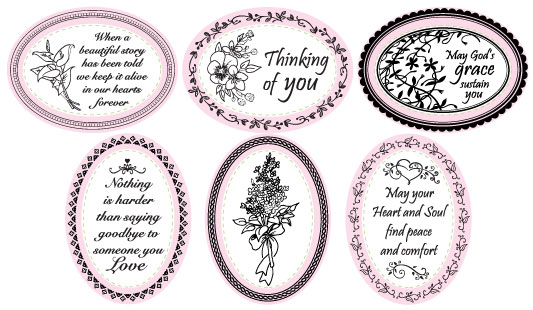 Thinking of You Borders & Centers Oval 2-1/4” x 3-1/16”