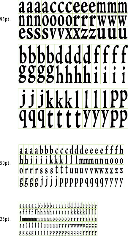Uppercase Lowercase / Letters Stamps Letter Bar Letter Box Font